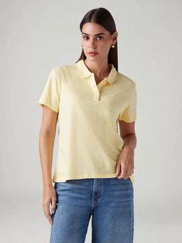 Levi's - Women'S Solid Yellow Polo T-Shirt