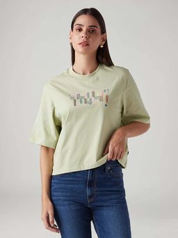 Levi's - Green Women's Embroidered Relaxed Fit Embroidery T-Shirt