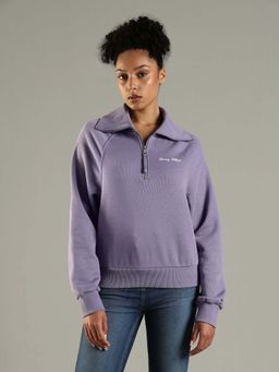 Tommy Hilfiger - Purple Regular Fit Cotton Collar Neck Sweater