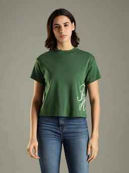 Tommy Hilfiger - Green Logo Relaxed Fit Cotton T-Shirt