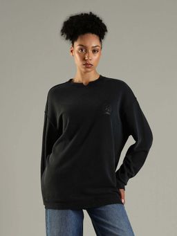 Tommy Hilfiger - Black Relaxed Fit Cotton Crew Neck Sweater
