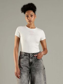 Tommy Hilfiger - White Logo Slim Fit Cotton T-Shirt