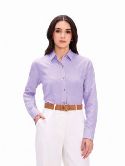 Strong And Brave - Lavender Spread Collar Formal Shirt