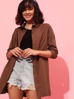 STREET 9 - Brown Oversized Shirt