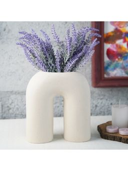 Folkstorys - Sculptural Ivory Ceramic Vase