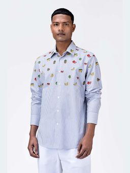 Genes Lecoanet Hemant - Striped Men's Blue Shirt