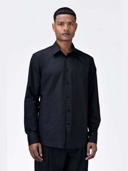 Genes Lecoanet Hemant - Regular Fit Cotton Poplin Black Shirt