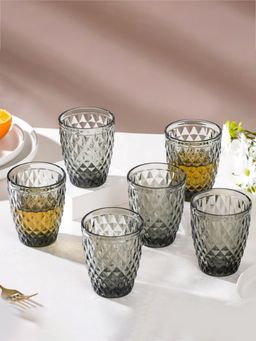 Nestasia - Set of 6 Ash Grey Water Glass 250 ml