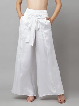 Attic Salt - White Shining Wrap Palazzo