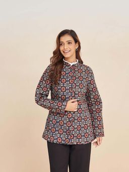 Fabindia - Blue Cotton Ajrakh Jacket
