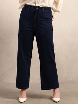 VERO MODA - CURVE Dark Blue Wide Leg Jeans