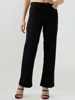 Spykar - Black Straight Fit High Rise Jeans for Women