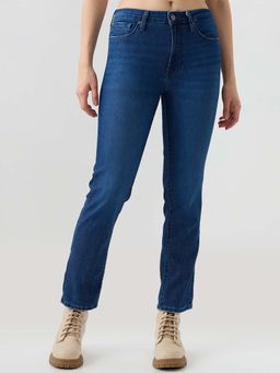 Spykar - Mid Blue Slim Fit Mid Rise Jeans for Women