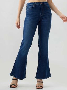 Spykar - Mid Blue Flare Leg Mid Rise Jeans for Women
