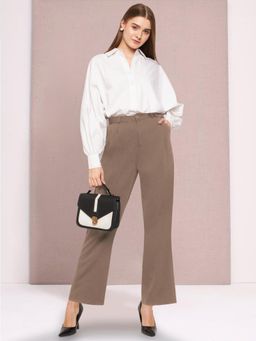 Martini - Beige Wide Leg Stretch Trouser