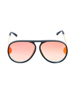 Spiky - Black Frame Yellow UV Protected Lens Aviator Sunglasses