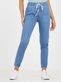 Miss Chase - Women's Blue Mid Rise Regular Fit Denim Jeans