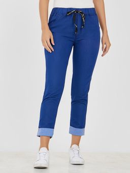 Miss Chase - Women's Navy Blue Regular Mid Rise Denim Jeans