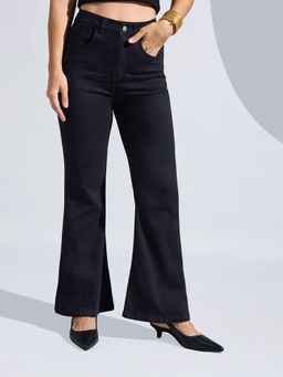 Miss Chase - Women's Black Bootcut High Rise Denim Jeans