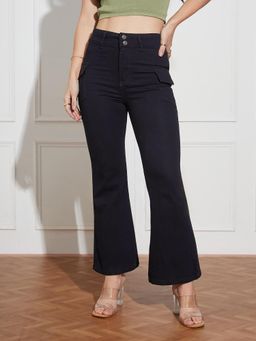 Miss Chase - Women's Black Bootcut High Rise Denim Jeans