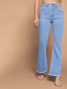 Miss Chase - Women's Light Blue Bootcut High Rise Denim Jeans