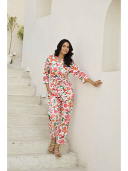 SAY - Women Printed Satin Night Suit (Set of 3)