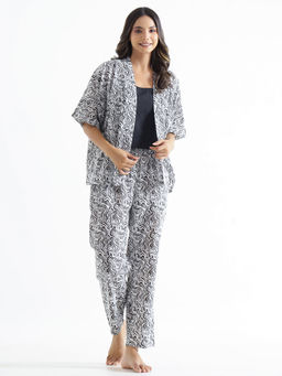 SAY - Women Pure Cotton Night Suit (Set of 3)
