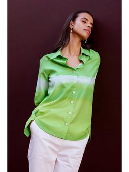 Qua - Ombre Button Down Green Shirt