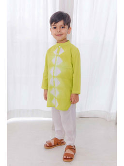 TIBER TABER - Boys Printed Kurta Green (Set of 2)
