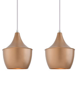 Homesake - Metal Pear Shade Pendant Hanging Golden 2 Piece