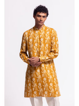 Rohit Bal - Floral Mustard Kurta