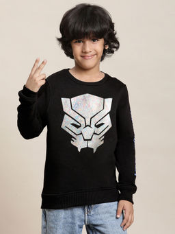 Kidsville - Black Panther Printed Black Sweatshirt For Boys