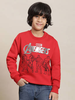 Kidsville - Avengers Printed Red Sweatshirt For Boys