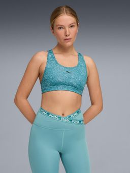 Puma - Blue Printed Racerback Seamless Sports Bra