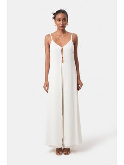 BEYOND - Ivory Front Slit Drape Top