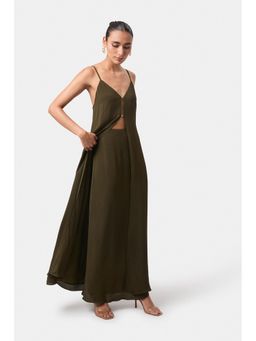 BEYOND - Straight Column Skirt - Olive