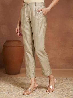 Fabindia - Beige Viscose Silk Kosi Pants
