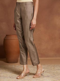 Fabindia - Brown Viscose Silk Kosi Pants