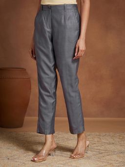 Fabindia - Grey Viscose Silk Kosi Pants