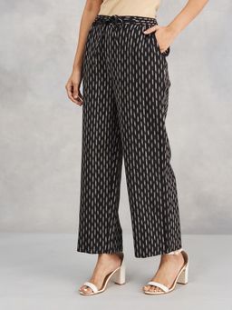 Fabindia - Black Printed Cotton Trousers