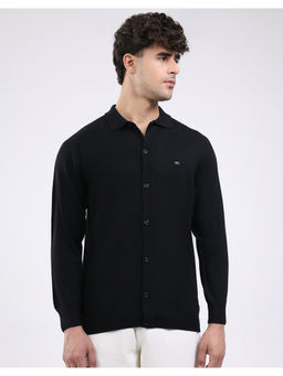 Monte Carlo - Black Collar Neck Full Sleeve Casual Shirt