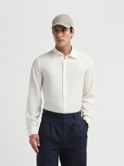 SELECTED HOMME - Charlie Tencel Slub Off White Casual Shirt