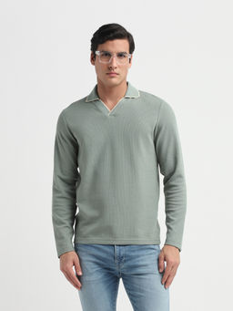 SELECTED HOMME - Adley Waffle Slim Fit Green Polo T-Shirt