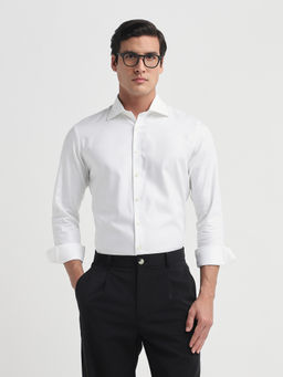SELECTED HOMME - White Spread Collar Slim Fit Formal Shirt
