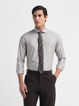 SELECTED HOMME - Grey Spread Collar Slim Fit Formal Shirt