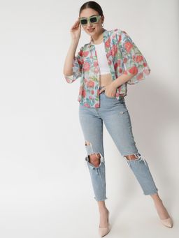 Trend Arrest - Multi Floral Print Shrug