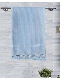 Fabindia - Blue Fab Essentials Cotton Honeycomb Bath Towel Set Of 2