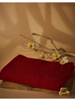 Fabindia - Red Hanah Cotton Pile Small Hand Towel