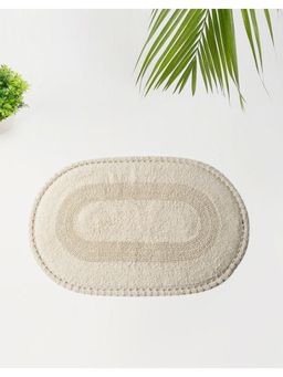 Fabindia - Crochia Off White Cotton Woven Bath Mat