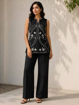 AAREIN - Black Embroidered Co-Ord Set